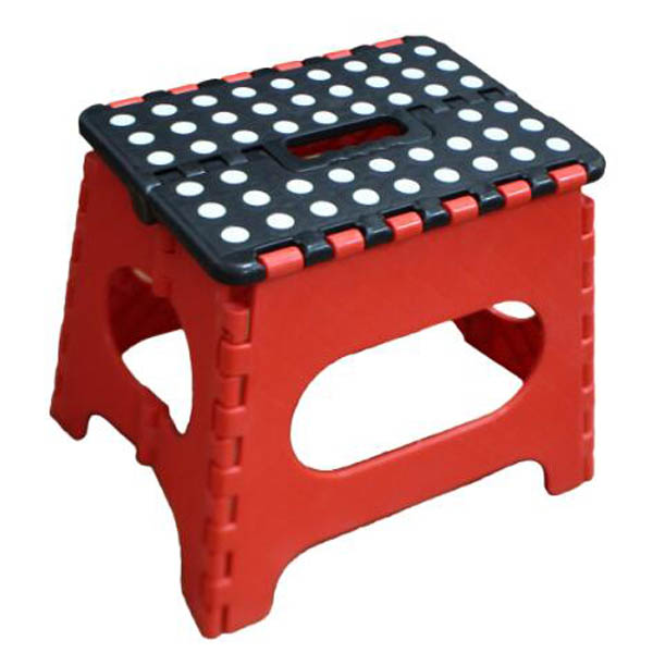 Jeronic 11 Inches Folding Stool for Adults and Kids, Red Kitchen Stools, Garden Stool, holds up to 200 LBS